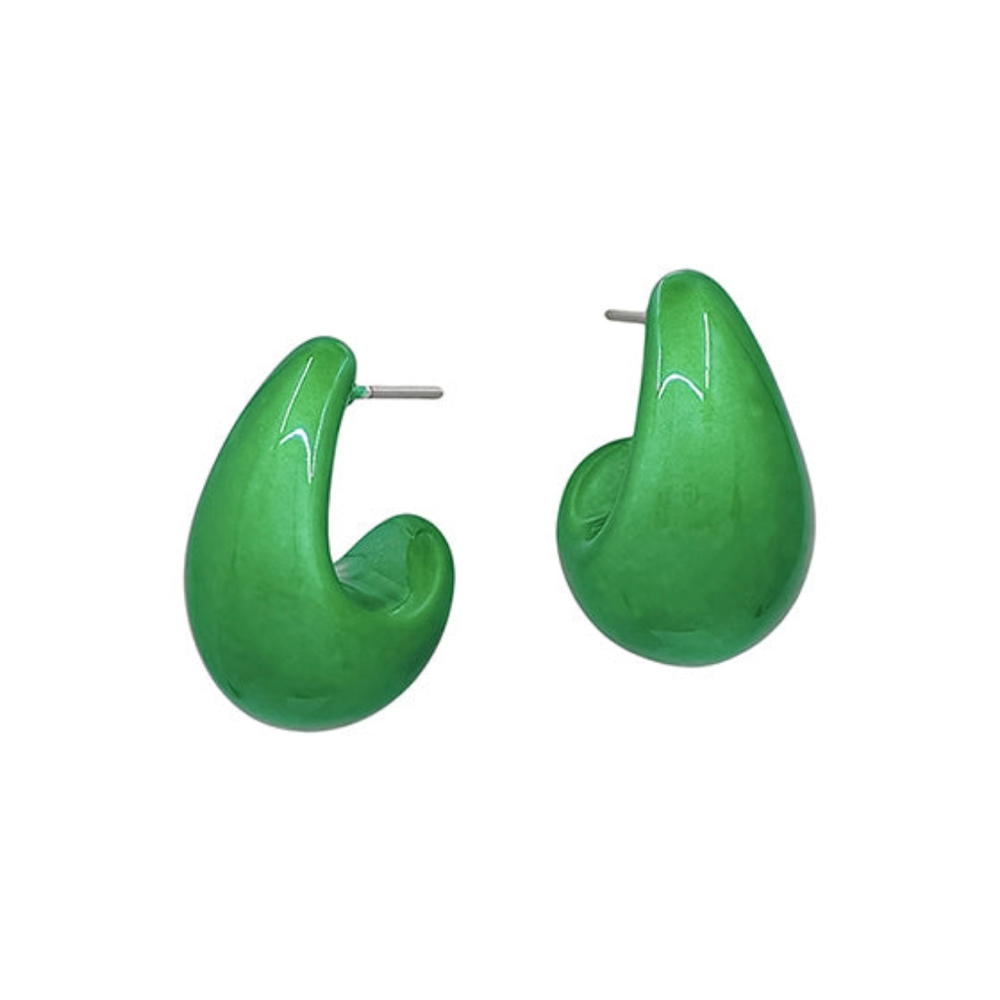 Juliet by Crystal Avenue Iridescent Green Teardrop Stud Earring - Picture 2 of 5